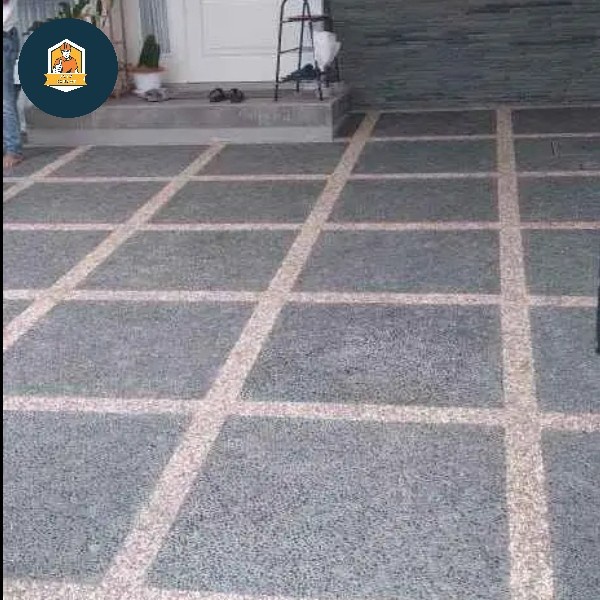 Baru Lantai Garasi Batu Koral Sikat