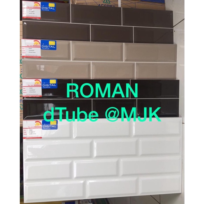 Baru Keramik Dinding 30X60 Roman Dtube White/Cream/Black/Cafe