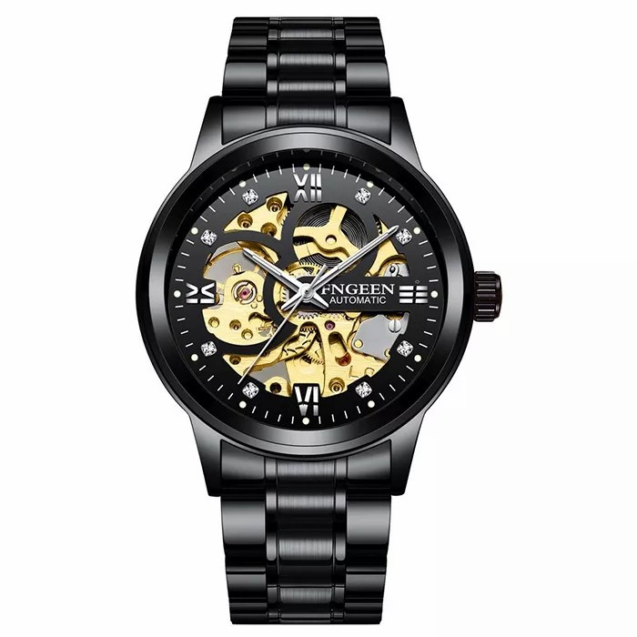 BAYAR DITEMPAT Jam Automatic Fngeen 6018 original stainless tahan air millenial watch /JAM TANGAN