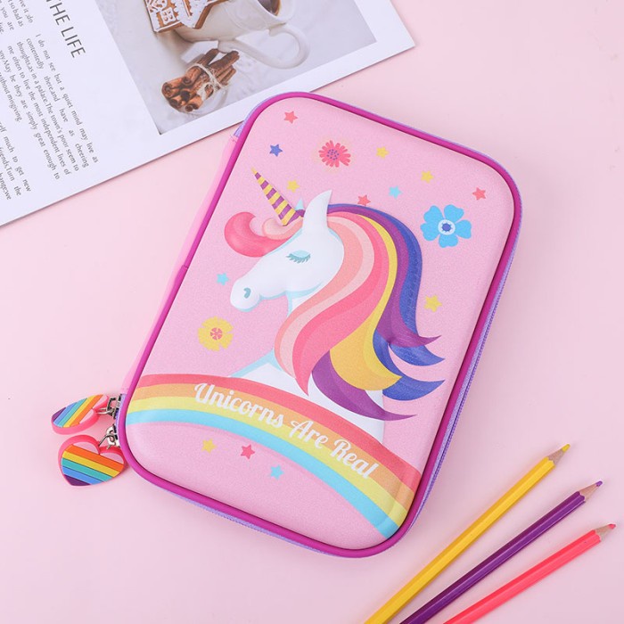 

KOTAK PENSIL UNICORN 3D RAINBOW ARE REAL DOSGRIP ANAK UNICORN KADO