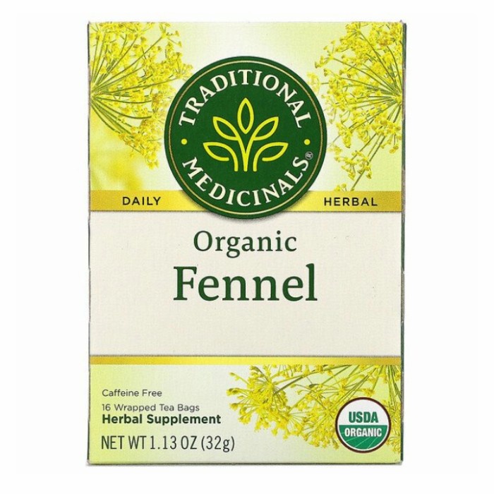 

Traditional Medicinals Organic Fennel Herbal Tea No Caffeine isi 16 pc