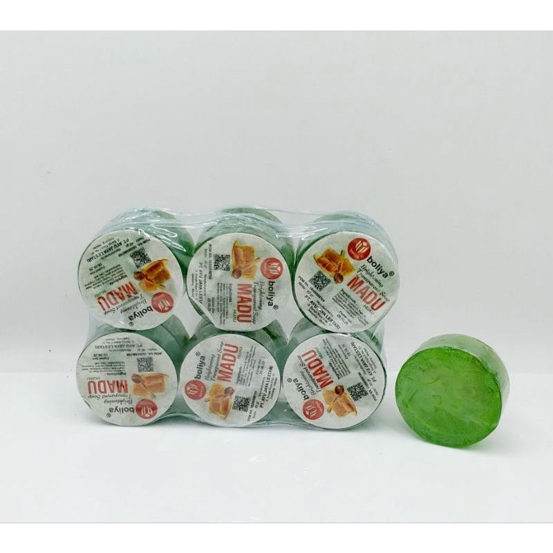 {12 Pcs} SABUN MADU BIGHTENING BOLIYA HIJAU 40 Gr BPOM LUSINAN