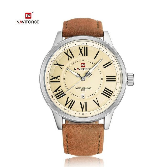 BAYAR DITEMPAT Jam Tangan Simple Pria Naviforce 9126 Analog Tanggal Aktif Original /JAM TANGAN ANTI