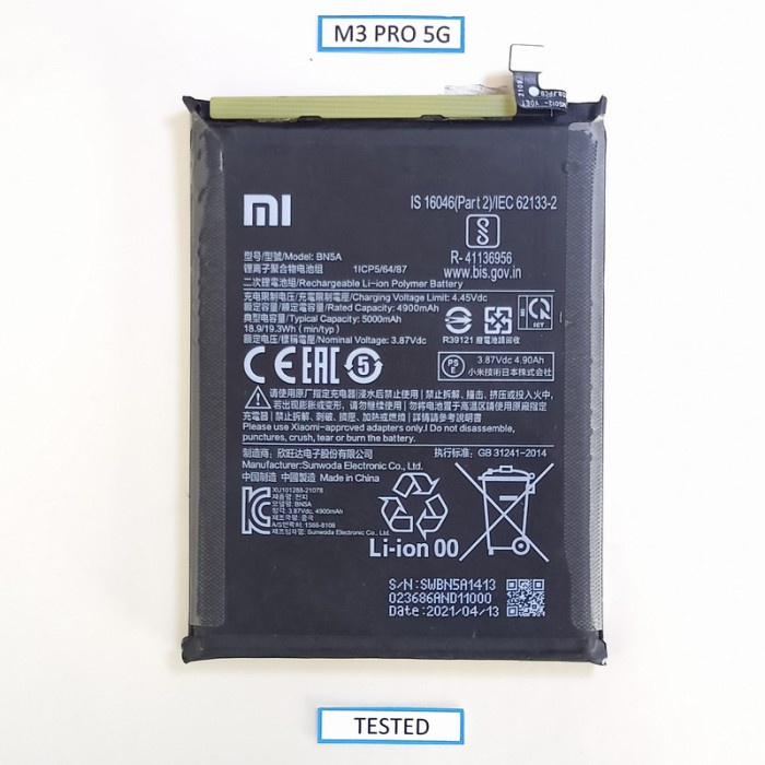 Baterai Batrai Poco M3 Pro 5G Pocophone M3 Pro 5G Original Copotan