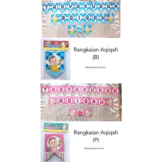 $+$+$+$+] Tasyakuran Aqiqah Biru dan Pink /Aqiqah /Banner Aqiqah /Dekorasi