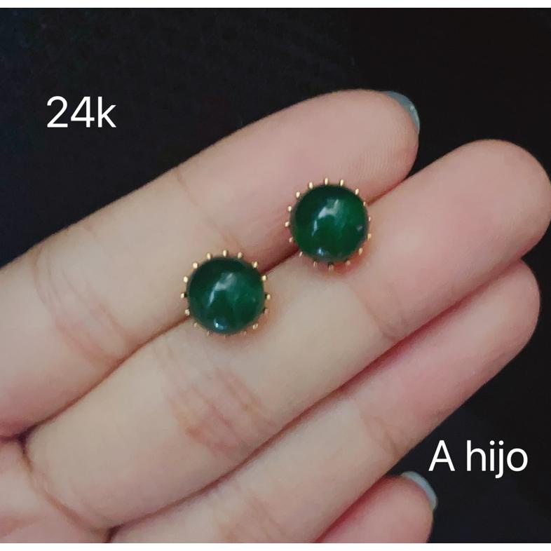 anti luntur promo anting tusuk batu giok lapis emas 24 karat 11 warna awet awet