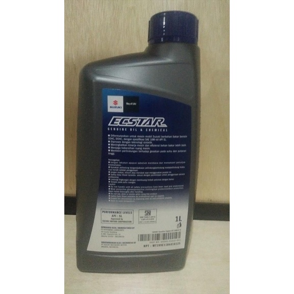 Oli Mesin Mobil Suzuki SGO Ecstar F7000 10W-40 SL 1 Liter Original terbaik