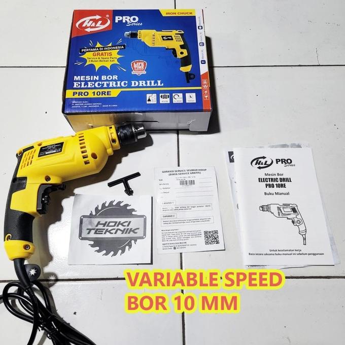 MESIN BOR HL 10MM VARIABLE SPEED BOR H&L 10MM BOR KAYU BAJA RINGAN H&L KELVINPRAMA5