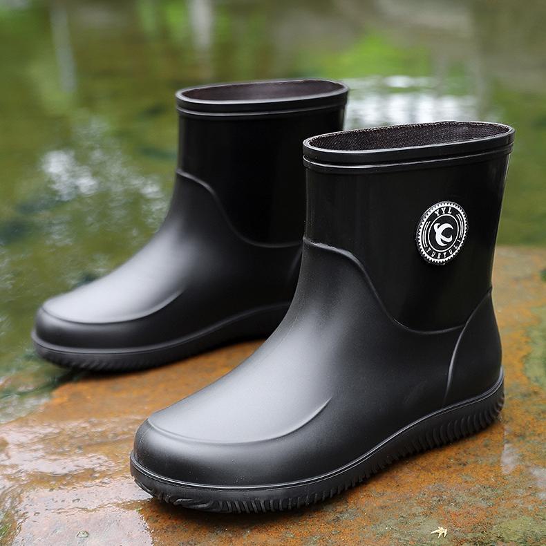 Import Premium Sepatu Sawah Pria Boot Karet Full Hitam Kerja Proyek Anti Air Banjir Hujan PVC Murah 