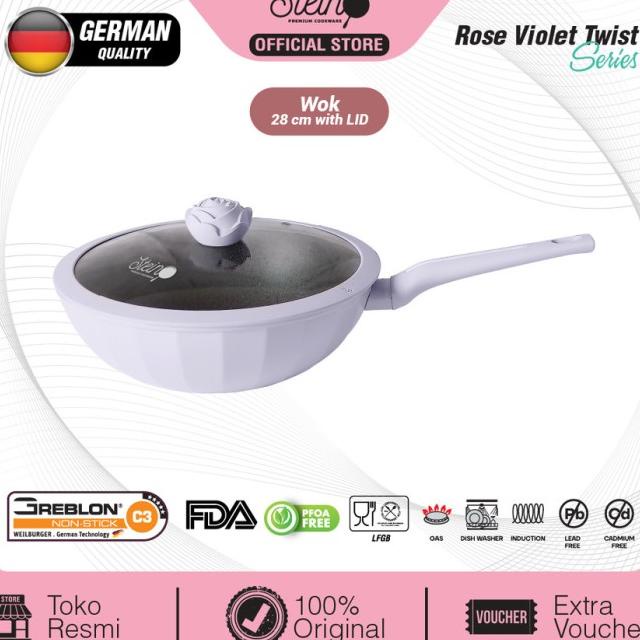 Steincookware Stein Rose Wok Pan 28Cm 28 Cm 28-Cm Wok Anti-Lengket