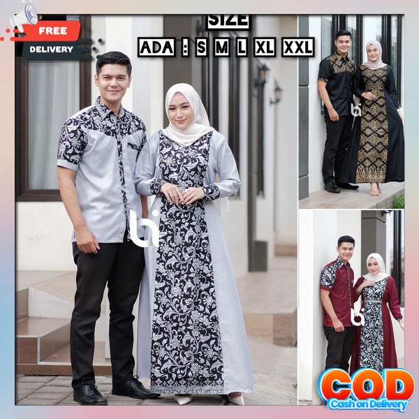 Bju Hari Raya Seragam Kopel Muslim Set Kouple Lebaran 2024 Ghamis Xopel Keluarga Gsmis Kondangan Sua