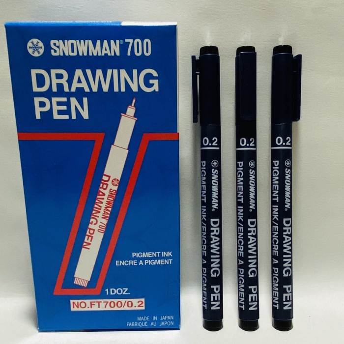 

Promo Drawing Pen Snowman 0.2 No.Ft 700 ( Hitam ) / 1 Box Isi 12 Pcs