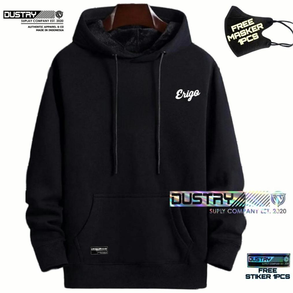 Terlaris Sweater Hoodie Pria Distro Original ERIGO Brand Unisex Cewek Cowok Keren Bahan Tebal Switer