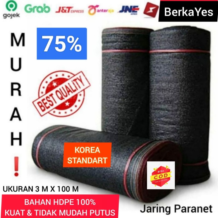 1 Rol Roll Gulung Jaring Paranet Taman Garasi Shade Net 65% 3M x 100M