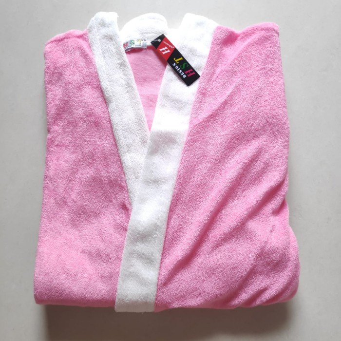Kimono Handuk Kimono Dewasa JUMBO Polos / 65-77kg / Baju Handuk / Jubah Mandi - Pink Muda(D4K5) Hand
