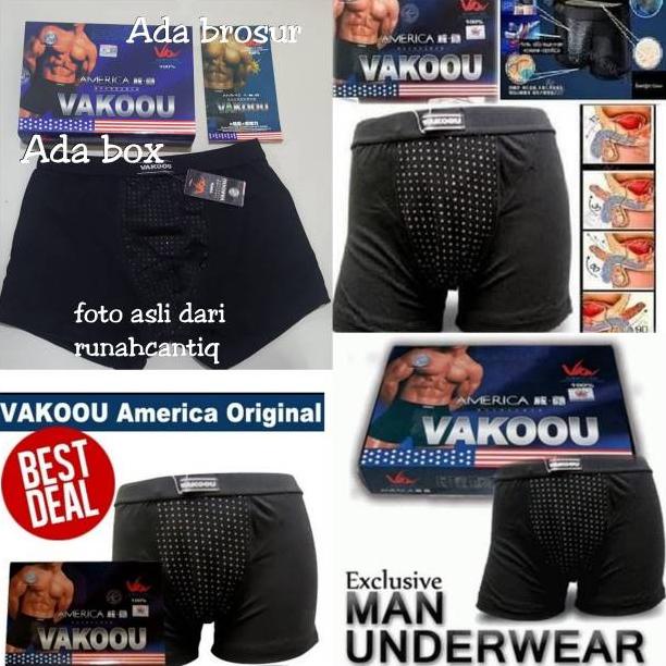 VAKOOU CELANA DALAM BOXER KESEHATAN PRIA ORIGINAL AMERICAN VAKOOU MAGNETIC FIBER