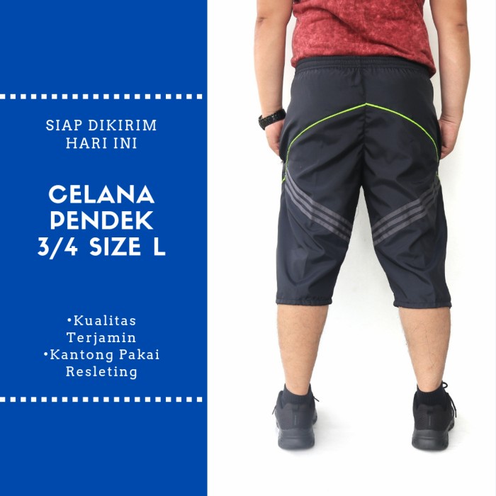 Celana Olahraga 3/4 Training Pendek Gowes Sepeda Parasut Pria Wanita