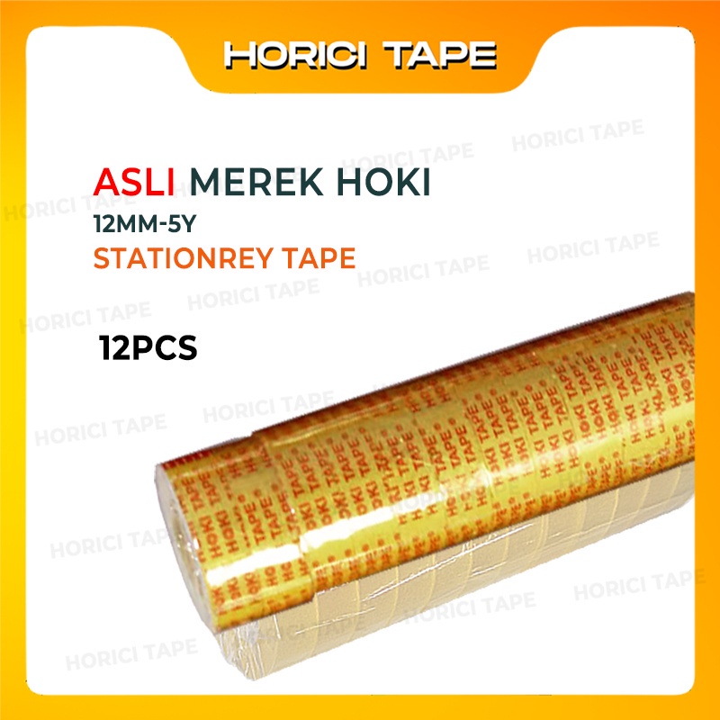 

HORICI 12 Pcs Stationery Tape 12 MMx5Y/12MMx15Y/12MMx30Y/12MMx40Y/ Selotip / Isolasi /Solatip