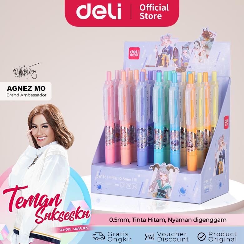 

Deli Pulpen Gel / Gel Pen 0.5mm Desain Kartun SA116 1 pcs