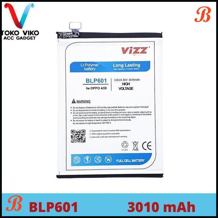 VIZZ BATTERY OPPO BLP601 F1S A59 BATERAI DOUBLE POWER ORIGINAL | BTR