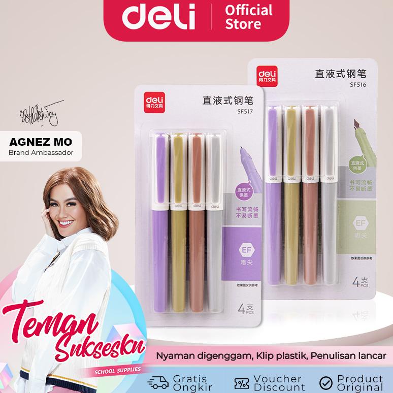 

Deli Pulpen Kaligrafi / Pulpen Tanda Tangan / Fountain Pen Isi 4 SF51X