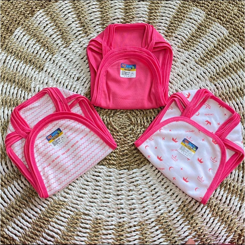SERI PINK - 12pcs / 1 Lusin Popok Bayi Baru Lahir SNI Bahan Kaos Lembut Tebal Bayi New Born Bayi Bar