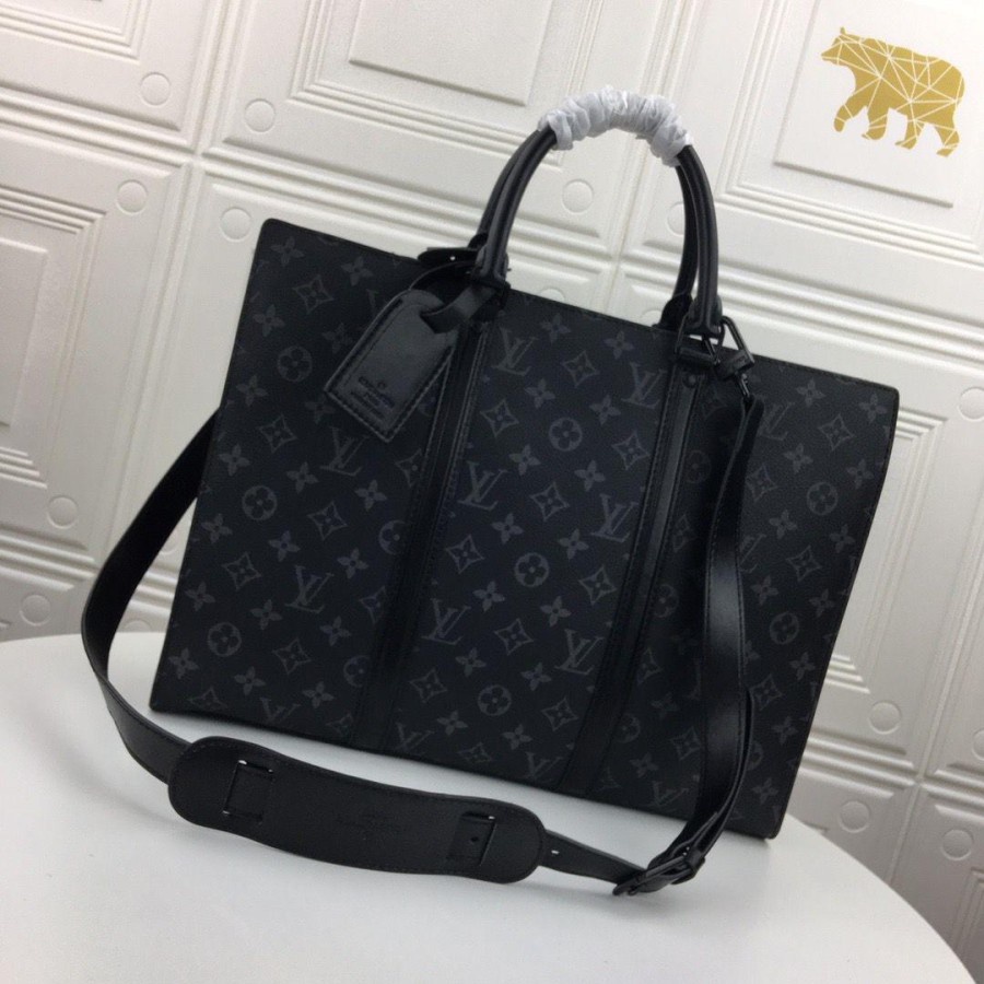 TAS KANTOR FORMAL SELEMPANG PRIA MONOGRAM IMPORT QUALITY TAS PRIA TERBARU HITAM LV LOUIS VUITTON