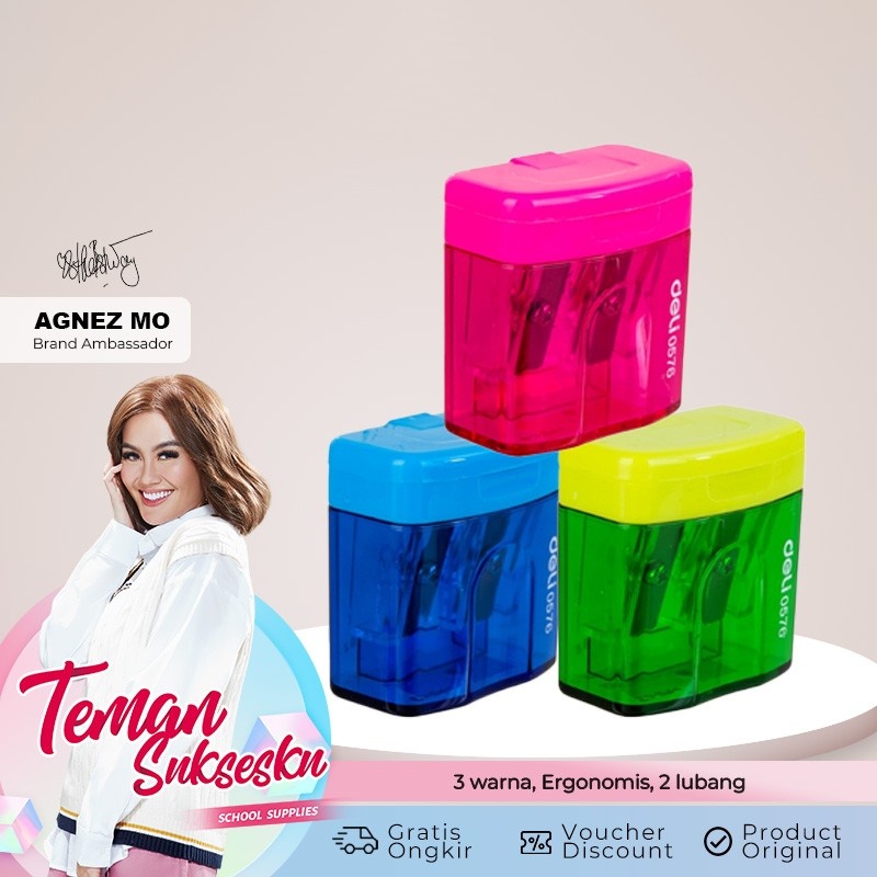 

Deli Jakarta / Deli-E0576 Pencil Sharpener / Pencil Sharpener With Canester 2 Hole / Rautan Pensil Putar Pisau Tajam Yang Lagi Viral Karakter Lucu Aesthetic Murah Berkualitas Dan Tahan Lama Model 2 Lubang 8 Mm / Deli X Agnez Mo