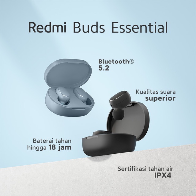 Official Xiaomi Redmi Buds Essential Bluetooth® 5.2 IPX4 Suara Superior Baterai Hingga 18 jam Koneksi Mudah Image 6
