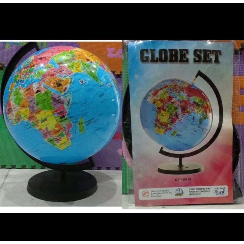 

Mainan Edukasi Mengenal Peta Dunia Bola Globe Dunia Tiup 30Cm