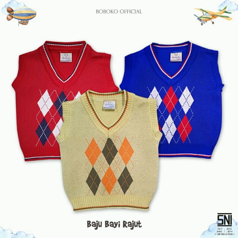 Boboko Baju Bayi Rompi Rajut Laki-laki