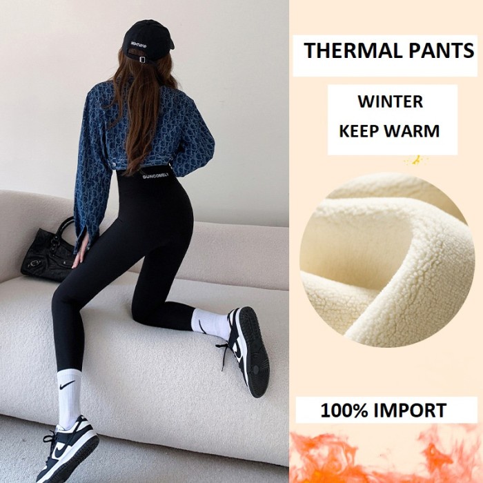 Manchu Thermal Winter Pants Legging Cashmere Celana Panjang