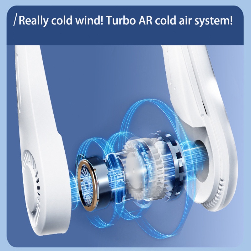 (Cod)Ne Fan Kipas Angin Gantung Leher /Kipas Angin Portabel Kipas Angin Ni Isi Ulang Yang Dipasang