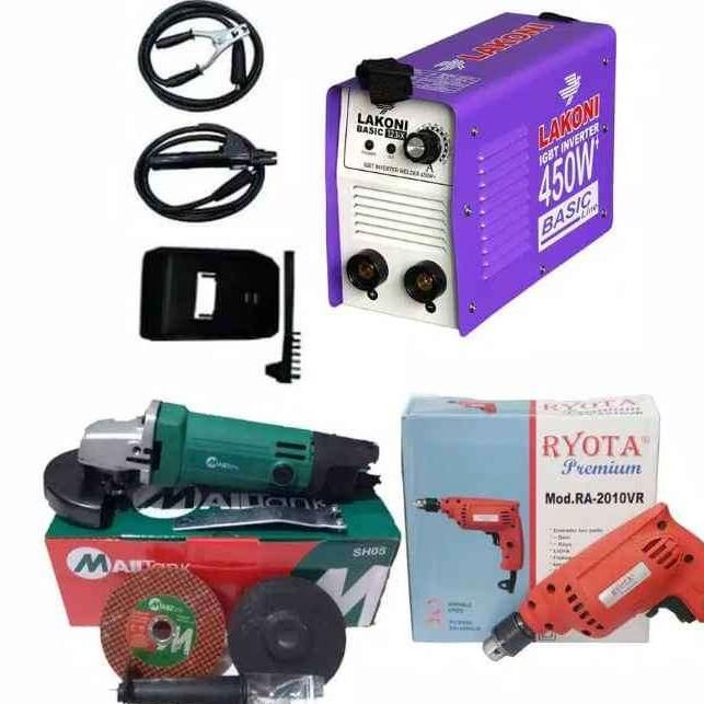 Paket Mesin Las Gerinda Tangan Bor