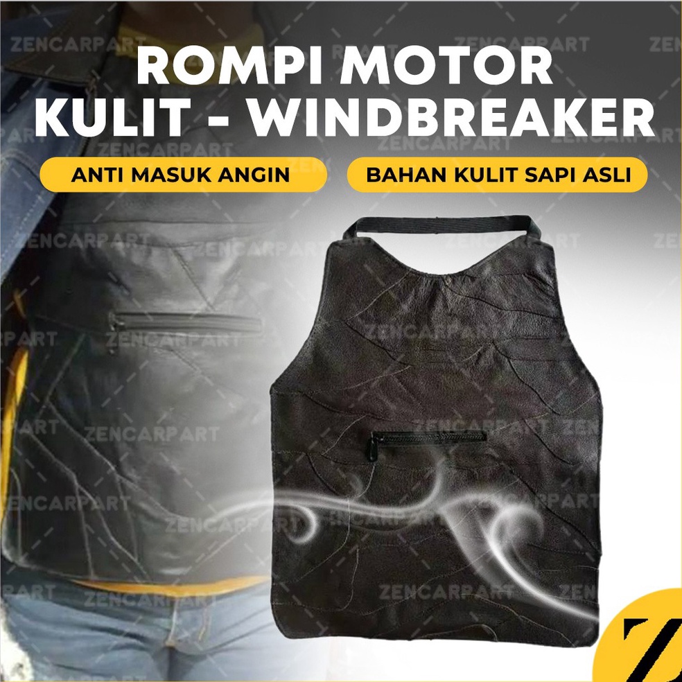 9.9 PROMO >>  BELI 2 DAPAT MINI GOLD  Rompi Kulit Motor Vest Penahan Anti Angin Pelindung Dada Windb