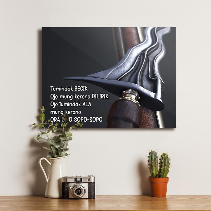 %$%$%$%$] Poster Petuah Quotes Jawir Jawa Keris 1 - Dekorasi Hiasan Dinding Kayu