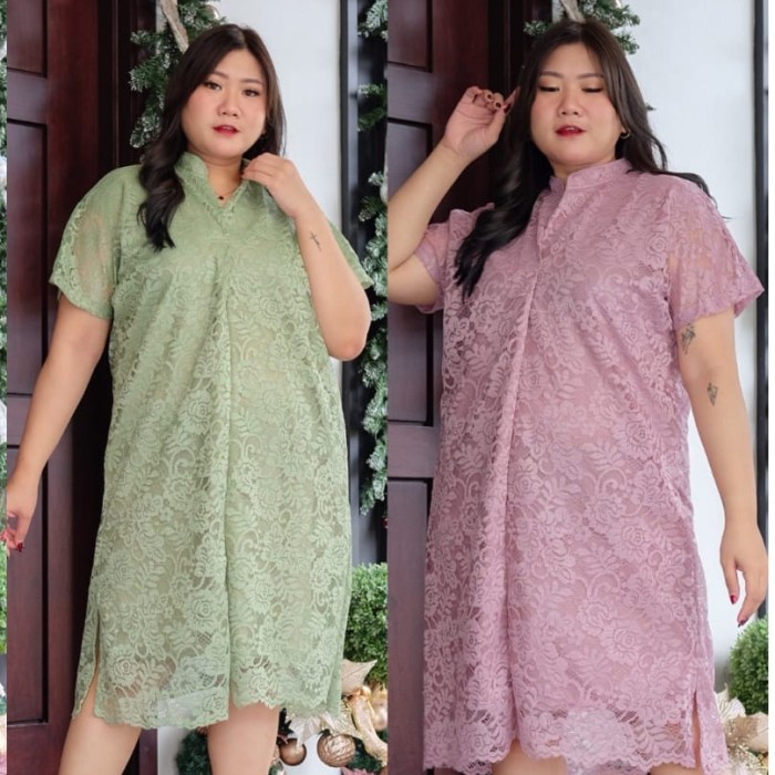 Early- Dress Brokat Cheongsam/Cheongsam Jumbo/Cheongsam Brokat Bigsize