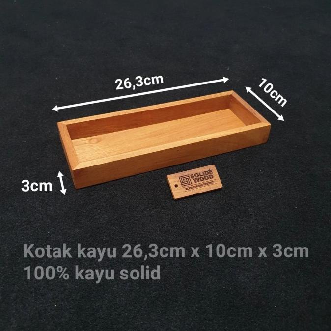 

:::::::] kotak kayu 26cm x 10cm x 3cm tempat pulpen pensil sendok organizer