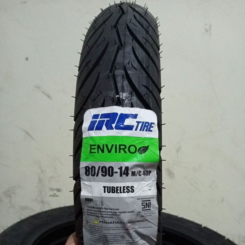 IRC 80/90-14 ENVIRO NR91 BAN LUAR IRC TUBELESS RING 14 Ban Luar Tubles Motor Scooter Matic IRC Depan