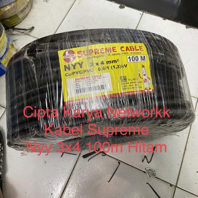 Kabel Supreme NYY 3x4Mm 50m Engkel Hitam / Nyy 3x4 Supreme 50m