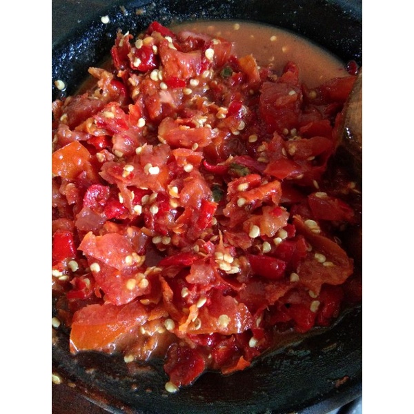 

Sambal Tomat Dadak, Sambal Limo, Pedas Fresh Diuleg 200Gr