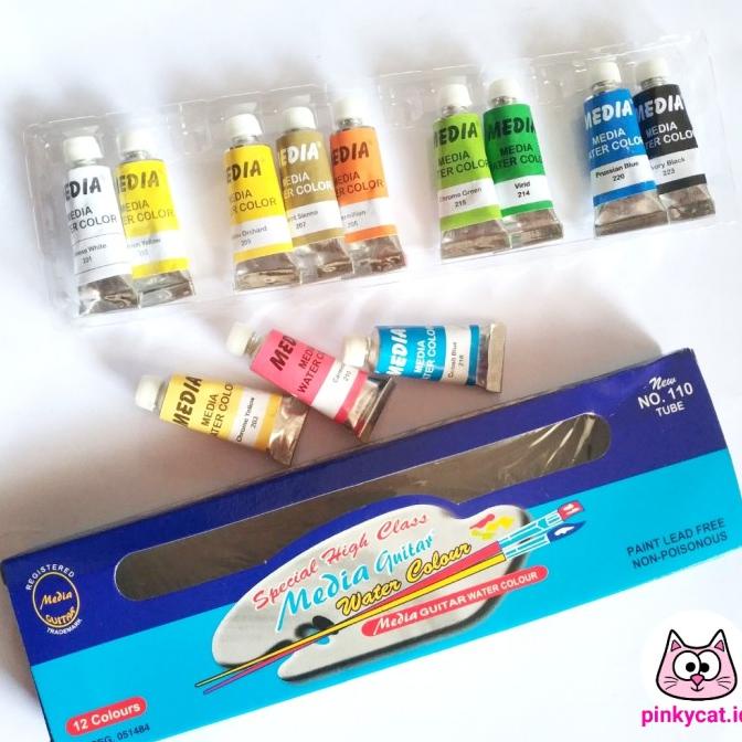 

#####] Cat Air Media Guitar Water Colour 12 Warna Murah DiY Anak