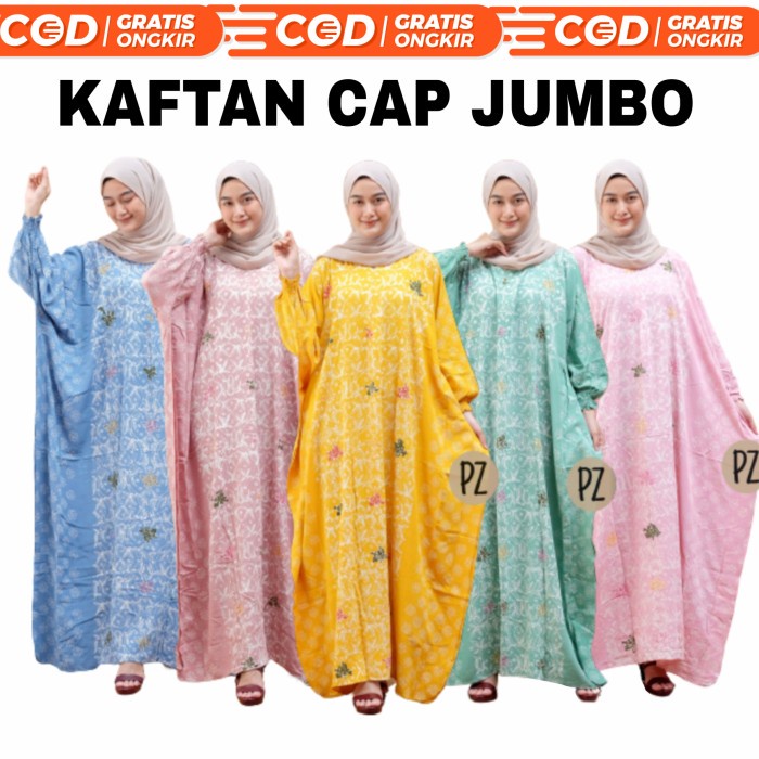 kaftan batik model dress lengan panjang busui bahan rayon tebal adem