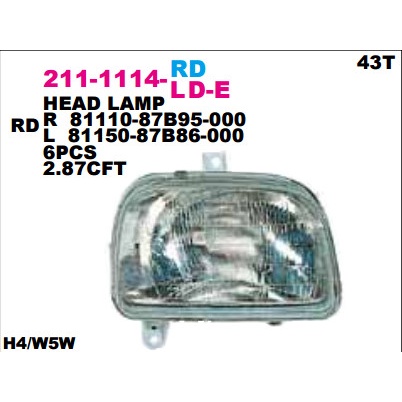 Cod - Head Lamp Lampu Depan Daihatsu Ceria 2001 2002 2003 Kode 051