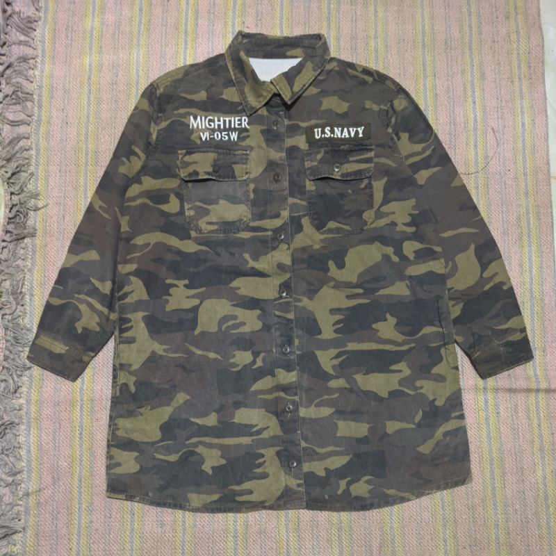 Jacket Outer Parka Army Military Camo US.Navy Original Second Preloved