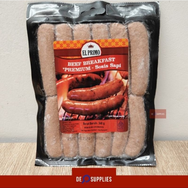 

El Primo Beef Breakfast Sausage Sosis Sapi Premium 360gr Elprimo 12pcs