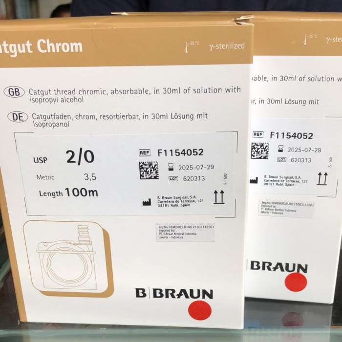 catgut chromic 2/0 bbraun benang medis