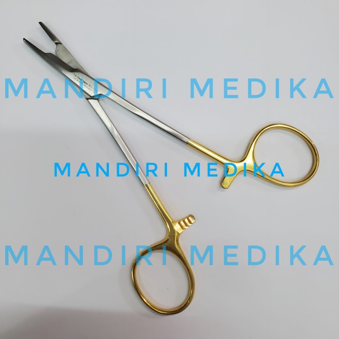 Olsen Hegar Needle Holder Tungsten Carbide Gold Handle -Tatasie