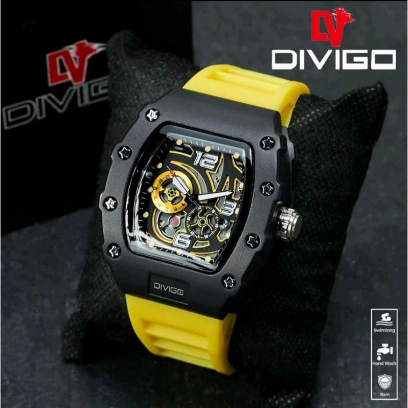 Jam Tangan Divigo Original Terlaris Fashionable Pria Rubber Halus