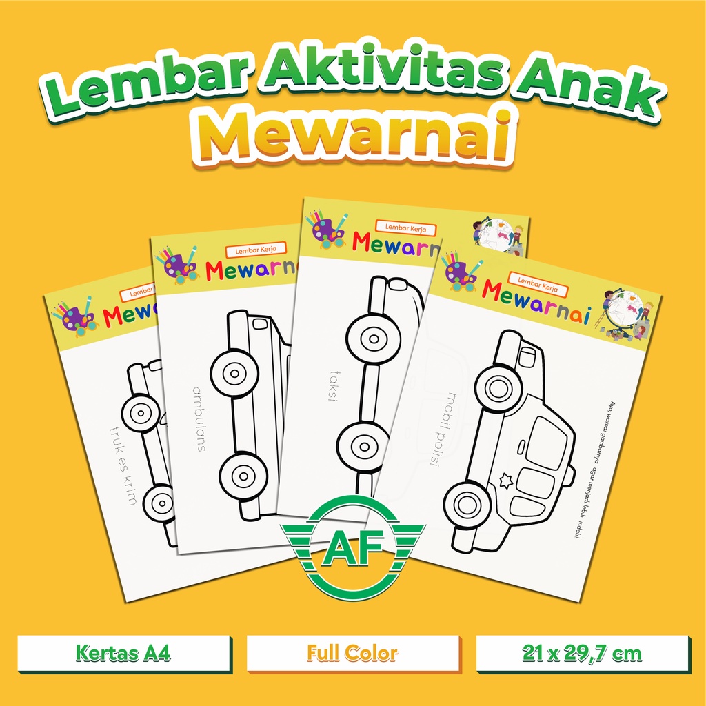 

Lembar Aktivitas Mewarnai | Worksheet Lembar Kerja | Lembar Aktivitas Anak | Mewarnai | Hewan | Kendaraan